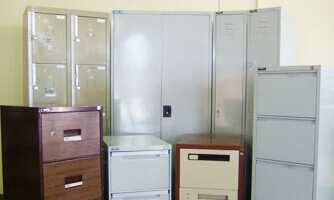 Assorted metal storage locker cabinets